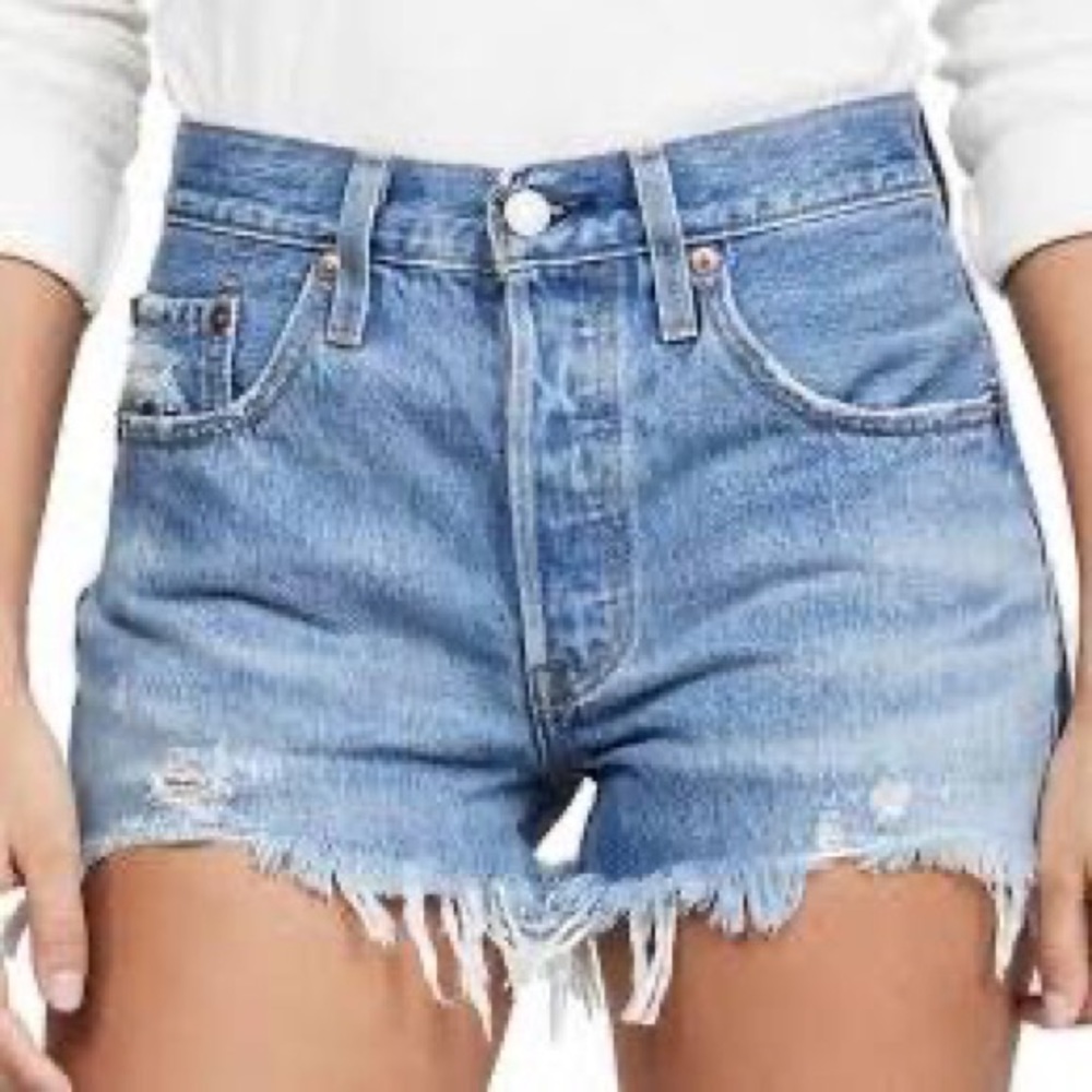 Levi’s 501 Premium Distressed Denim Shorts, Size 25